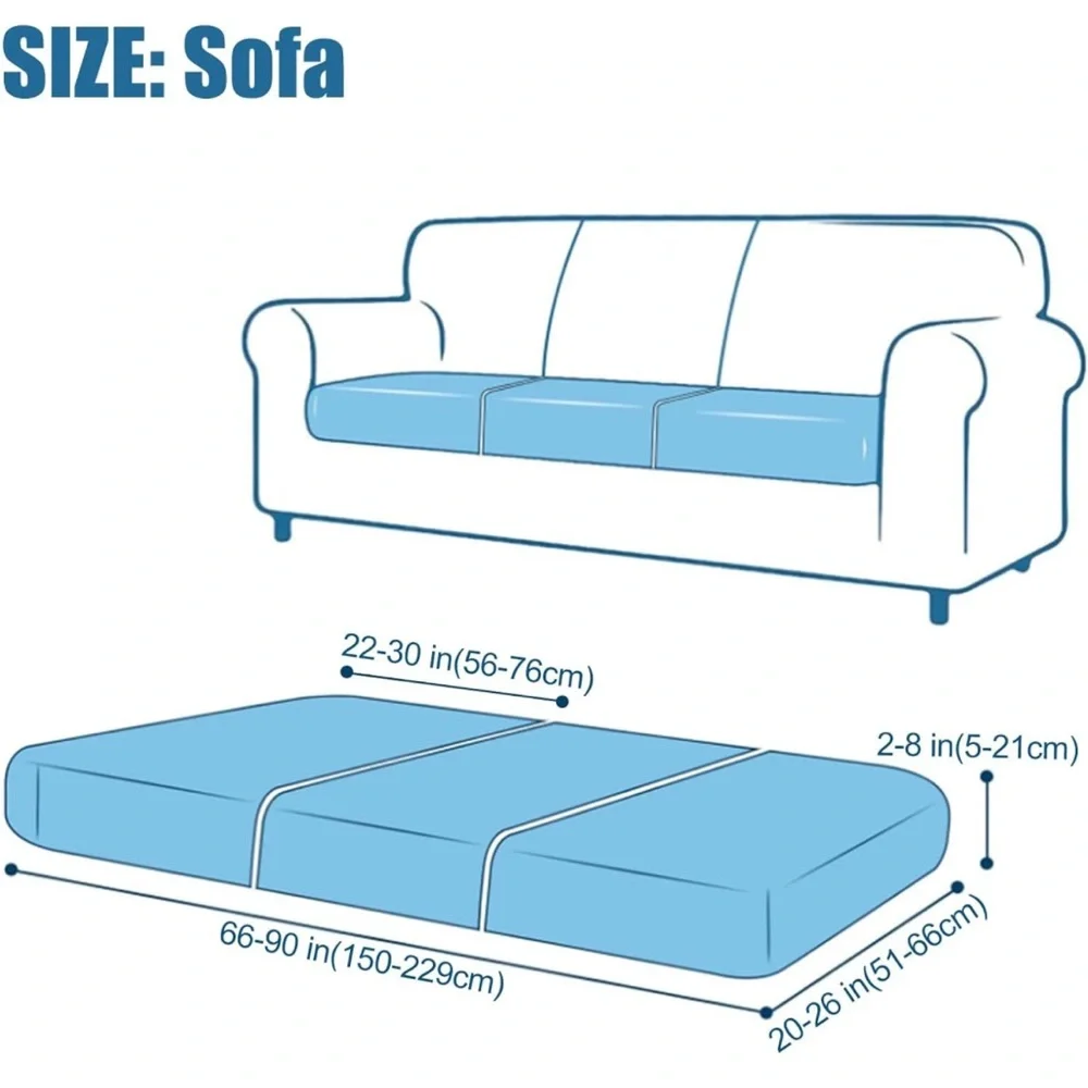 Waterproof Couch Cushion Stretch Covers Stretch Jacquard Soft Washable